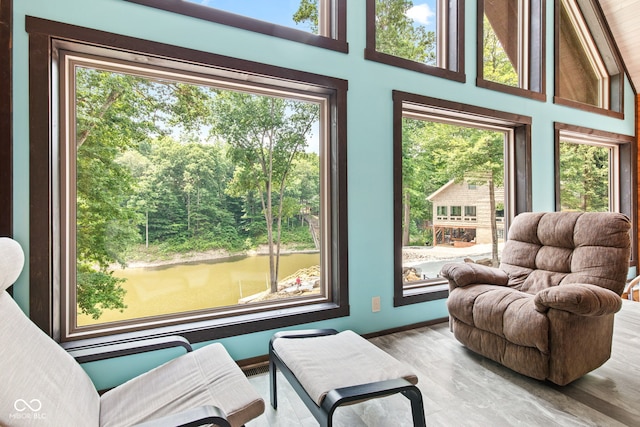 2540 S Annapolis Rd, Rockville, IN 47872 - living room with healthy amount of natural light, a towering ceiling, and wood finished floors