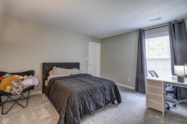 19187 Outer Bank Rd, Noblesville, IN 46062 - bedroom with carpet floors, a textured ceiling, an office area, and baseboards