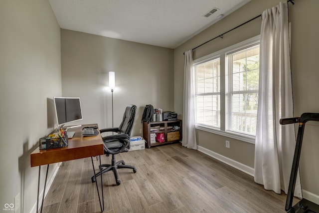 19187 Outer Bank Rd, Noblesville, IN 46062 - home office featuring wood finished floors and baseboards