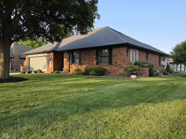 1201 Briarwood Dr, Brownsburg, IN 46112 - view of front of property featuring an attached garage, brick siding, and a front lawn