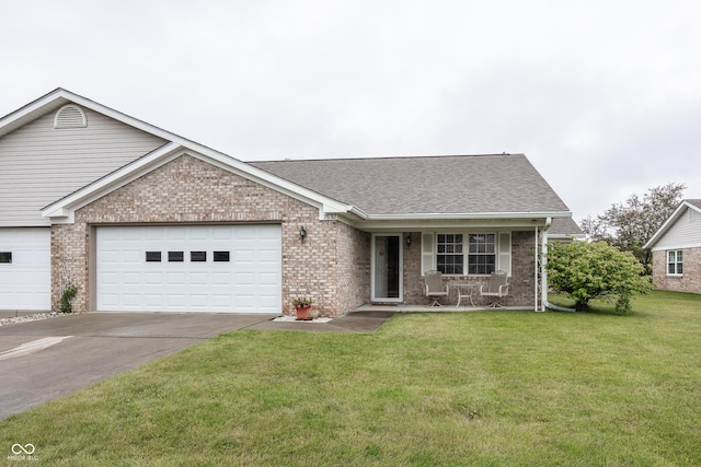 7632 Sea Crest Way N, Noblesville, IN 46062 - view of front of house featuring brick siding, concrete driveway, a front yard, and a garage