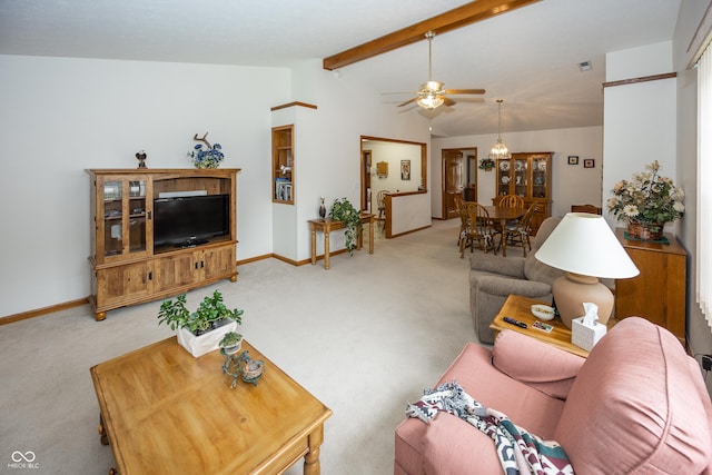 7632 Sea Crest Way N, Noblesville, IN 46062 - living area with light carpet, ceiling fan, and baseboards