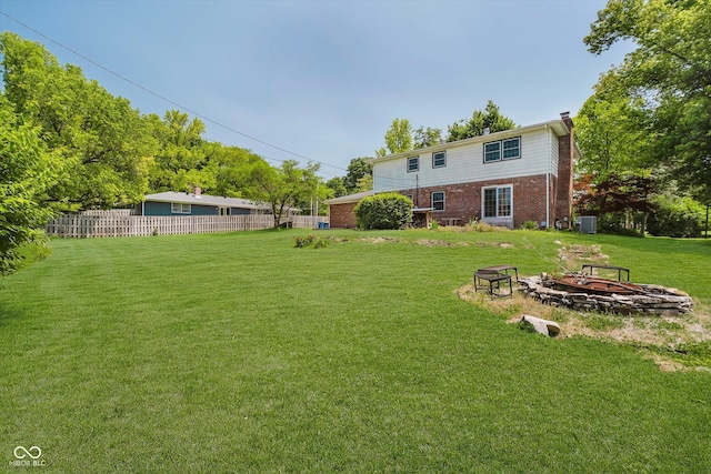 6146 Rucker Rd, Indianapolis, IN 46220 - view of yard featuring a fire pit
