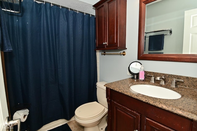 4751 N Longworth Ave, Indianapolis, IN 46226 - bathroom with toilet, vanity, and a shower with shower curtain