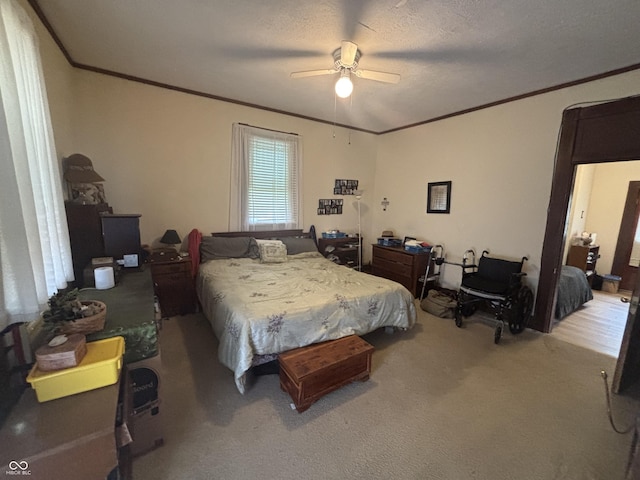 5553 N County Road 10 E, Greensburg, IN 47240 - bedroom with crown molding, carpet, and a ceiling fan