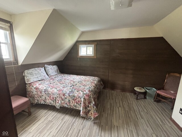 5553 N County Road 10 E, Greensburg, IN 47240 - bedroom with wood finished floors and vaulted ceiling