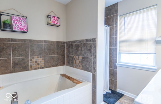 8056 Maple Stream Blvd, Indianapolis, IN 46217 - full bathroom featuring a bath and a shower with shower curtain
