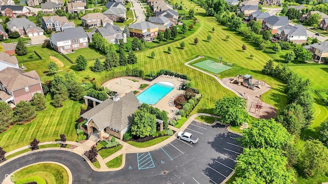 2789 W High Grove Cir, Zionsville, IN 46077 - aerial perspective of suburban area with a pool