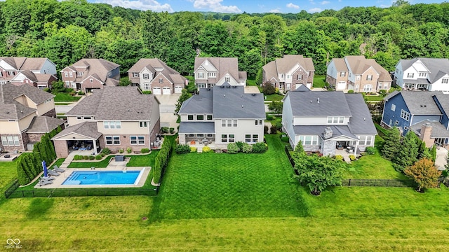 2789 W High Grove Cir, Zionsville, IN 46077 - aerial view of residential area with a pool area