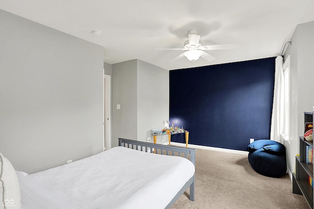 2789 W High Grove Cir, Zionsville, IN 46077 - carpeted bedroom featuring ceiling fan and baseboards