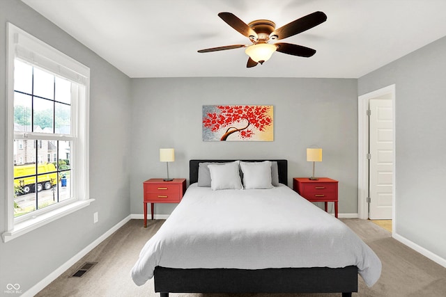 2789 W High Grove Cir, Zionsville, IN 46077 - bedroom with light colored carpet and ceiling fan