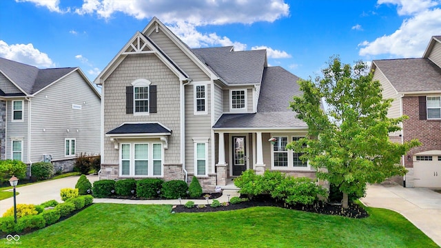 2789 W High Grove Cir, Zionsville, IN 46077 - craftsman-style home with a front yard and roof with shingles