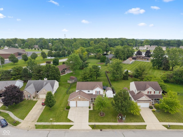 6927 Rose Tree Ct, Indianapolis, IN 46237 - aerial perspective of suburban area with a tree filled landscape