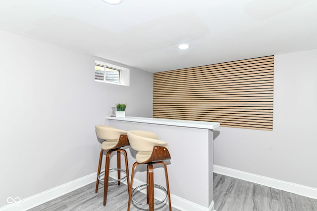 1820 Hemlock Ln, Plainfield, IN 46168 - bar with light wood-type flooring, baseboards, and recessed lighting
