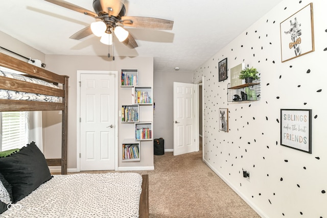 7214 Morello Ln, Noblesville, IN 46062 - bedroom with carpet flooring, baseboards, and ceiling fan