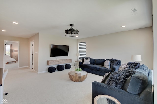 4163 Ironclad Dr, Bargersville, IN 46106 - carpeted living area with recessed lighting and baseboards