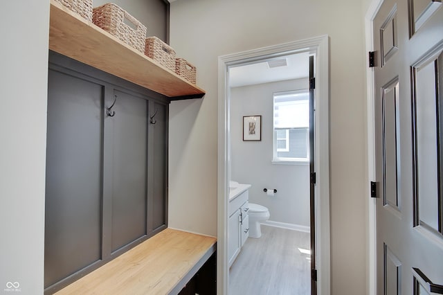 4163 Ironclad Dr, Bargersville, IN 46106 - mudroom featuring light wood finished floors and baseboards