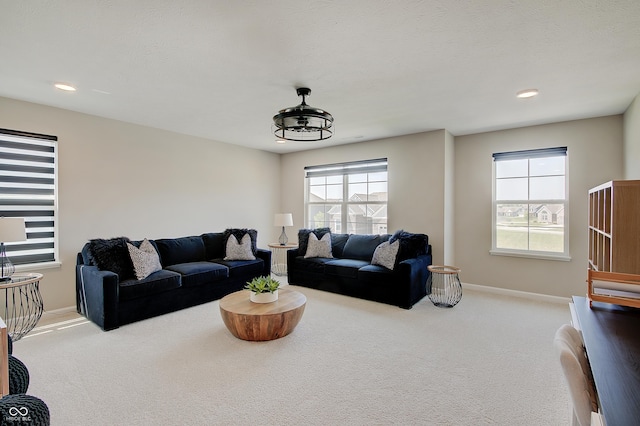 4163 Ironclad Dr, Bargersville, IN 46106 - carpeted living room featuring recessed lighting
