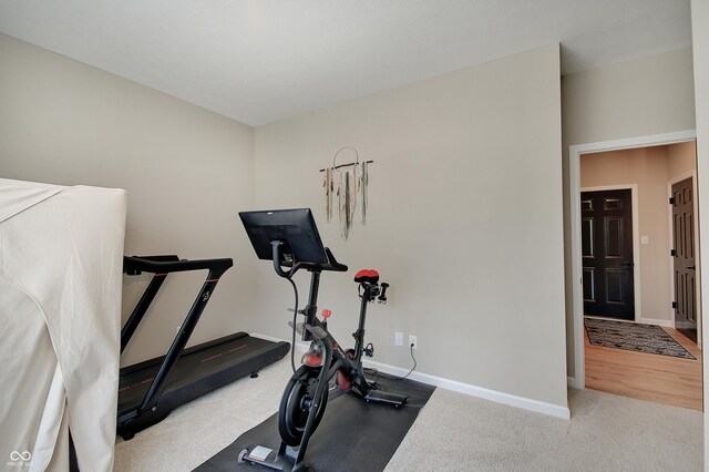 4163 Ironclad Dr, Bargersville, IN 46106 - workout room with baseboards and carpet floors