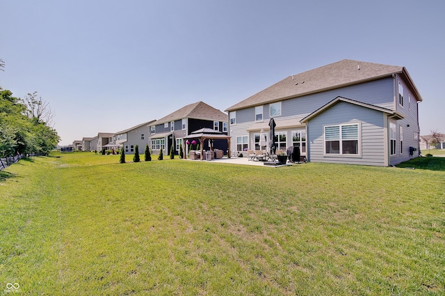 4163 Ironclad Dr, Bargersville, IN 46106 - back of house featuring a gazebo, a patio area, and a yard