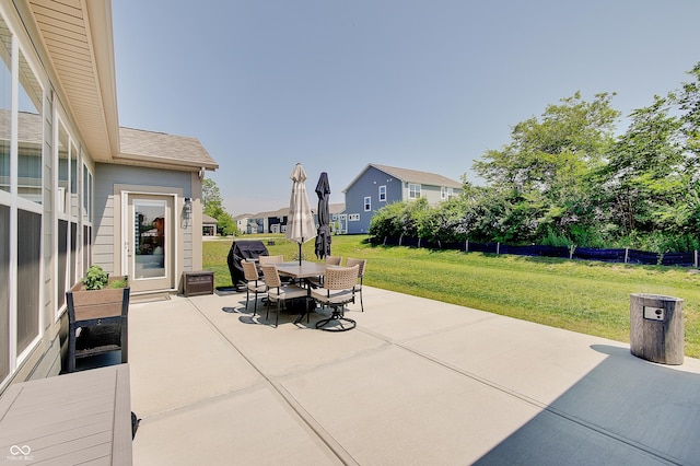 4163 Ironclad Dr, Bargersville, IN 46106 - view of patio / terrace featuring outdoor dining space and a residential view