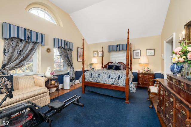 4601 W Legacy Dr, Muncie, IN 47304 - bedroom featuring high vaulted ceiling
