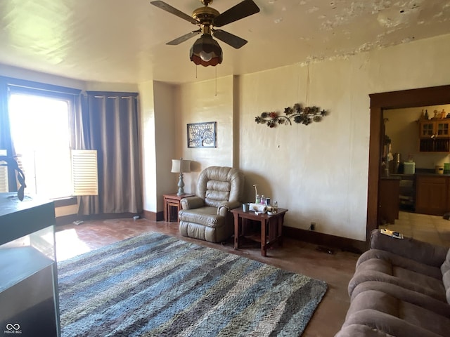 7669 W 100 N, Tipton, IN 46072 - living area with ceiling fan and baseboards