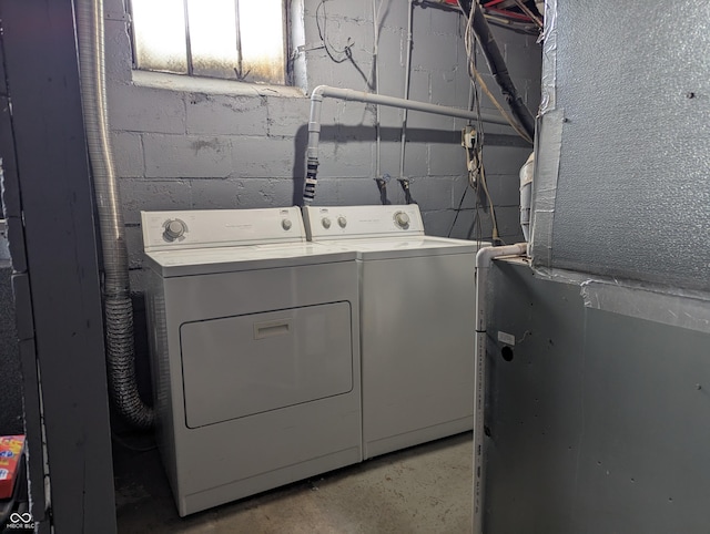 1637 Meridian St, Columbus, IN 47201 - washroom with washing machine and clothes dryer and heating unit