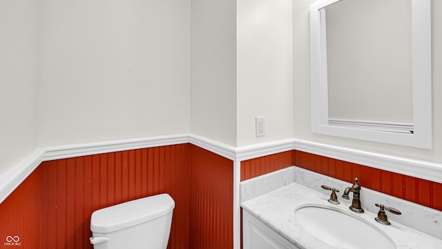 753 Walnut St, Franklin, IN 46131 - half bath with a wainscoted wall and vanity