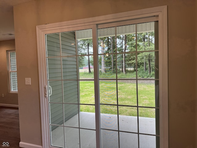 177 W Itawamba Trl, Greensburg, IN 47240 - doorway featuring baseboards and wood finished floors
