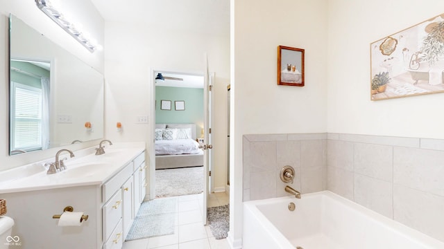 217 Saint Andrews Ave, Edinburgh, IN 46124 - ensuite bathroom with tile patterned floors, double vanity, and a garden tub