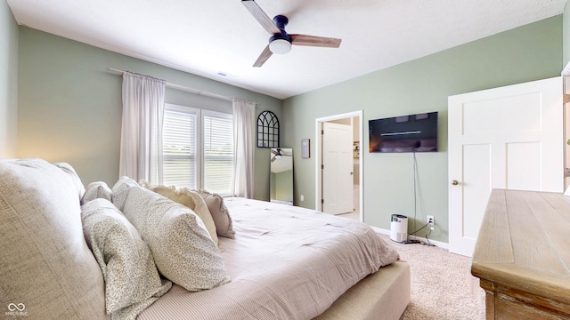 217 Saint Andrews Ave, Edinburgh, IN 46124 - bedroom with carpet flooring, a ceiling fan, and baseboards