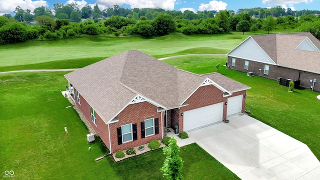 217 Saint Andrews Ave, Edinburgh, IN 46124 - aerial view of property and surrounding area featuring a tree filled landscape and a local golf course