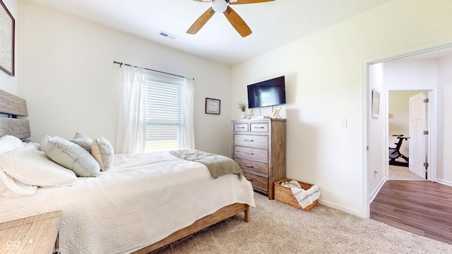 217 Saint Andrews Ave, Edinburgh, IN 46124 - bedroom with baseboards, carpet flooring, and ceiling fan