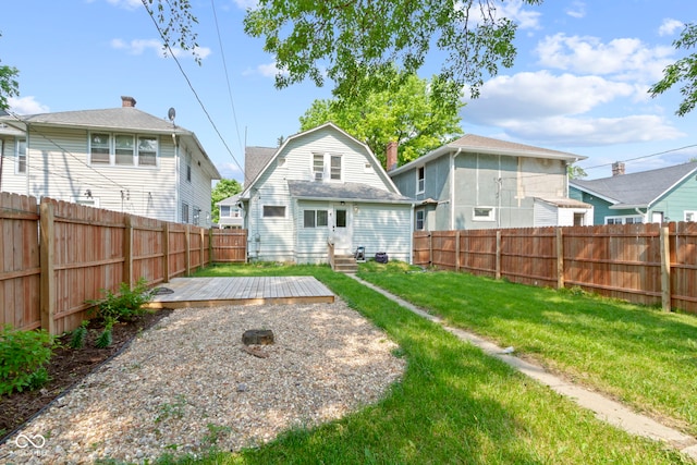 909 N Parker Ave, Indianapolis, IN 46201 - back of property with a wooden deck