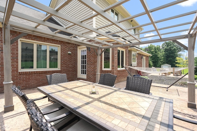 7082 Hunters Ridge Dr, Plainfield, IN 46168 - view of patio featuring outdoor dining space and a pergola