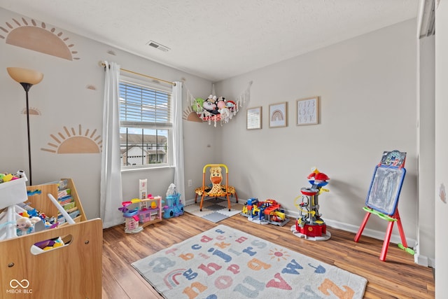 2580 Bluewood Way, Plainfield, IN 46168 - playroom featuring wood finished floors and a textured ceiling