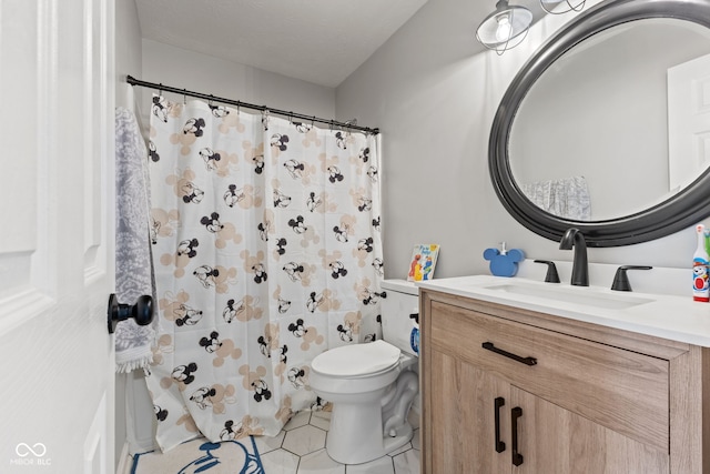 2580 Bluewood Way, Plainfield, IN 46168 - full bathroom with vanity, curtained shower, and tile patterned flooring