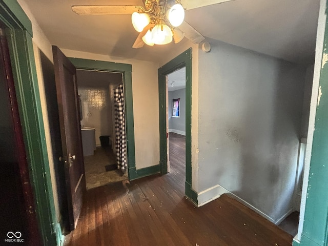18 E Church St, Brazil, IN 47834 - hallway with hardwood / wood-style floors and baseboards