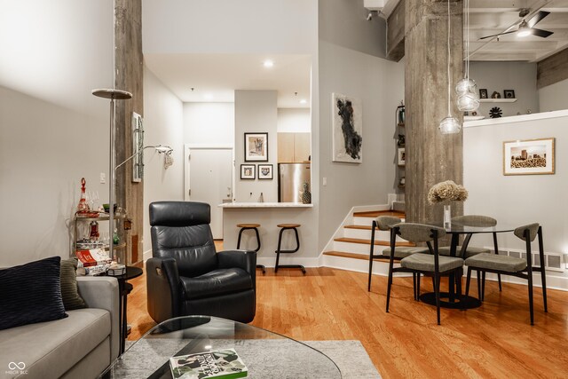 611 N Park Ave Unit 104, Indianapolis, IN 46204 - living area with light wood finished floors and baseboards