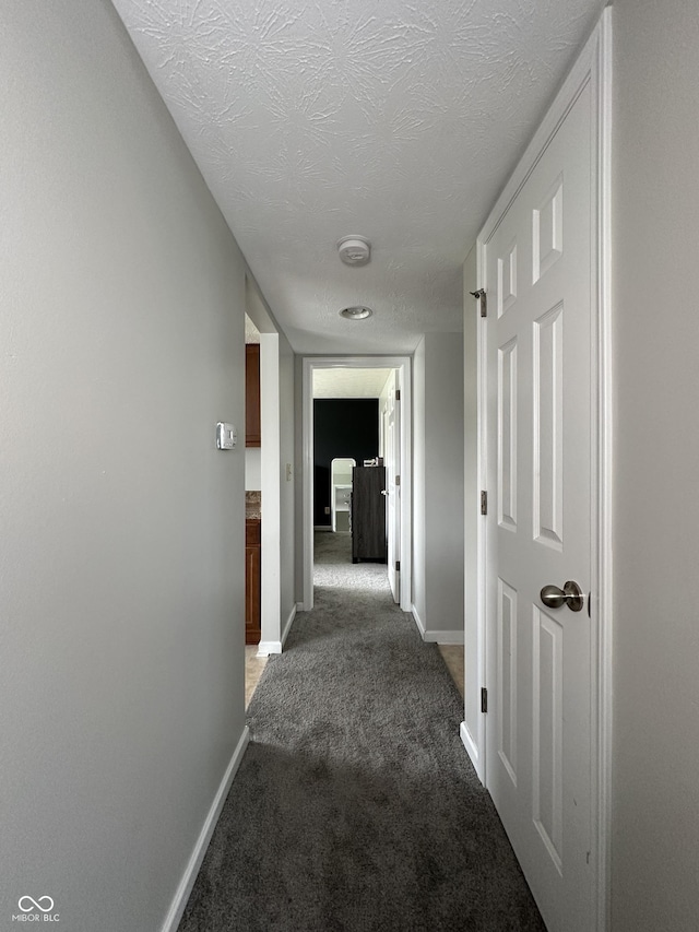 4925 Chip Shot Ln, Indianapolis, IN 46235 - hall with baseboards, light colored carpet, and a textured ceiling