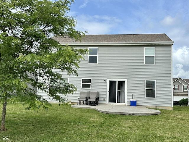 4925 Chip Shot Ln, Indianapolis, IN 46235 - rear view of property with a patio area and a lawn