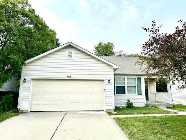 10922 Snowdrop Way, Indianapolis, IN 46235 - ranch-style home with driveway, an attached garage, and a front yard