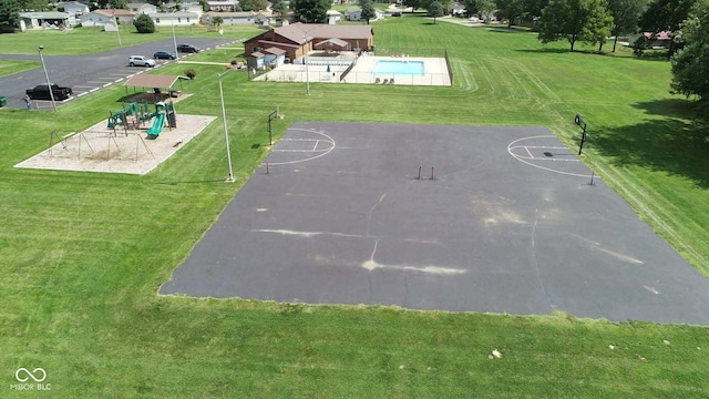 317 Lazy River Rd, Cloverdale, IN 46120 - view of sport court featuring a lawn and community basketball court