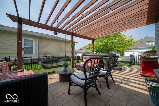 12976 Walbeck Dr, Fishers, IN 46037 - fenced backyard featuring a pergola, grilling area, and a patio