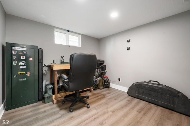 110 E Harrison St, Spiceland, IN 47346 - home office with light wood-style flooring