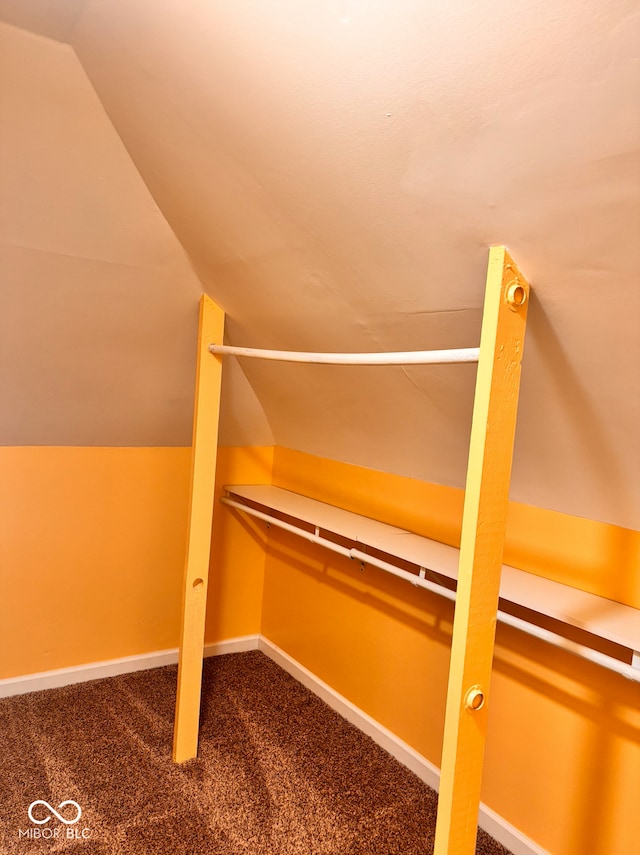 624 N Rural St, Indianapolis, IN 46201 - walk in closet featuring lofted ceiling and carpet