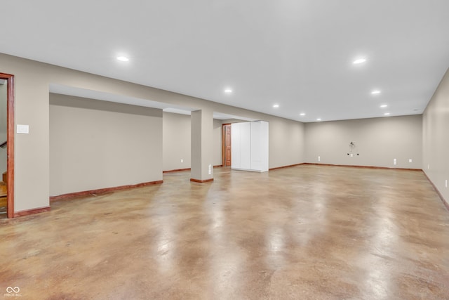 2948 Chalbury Dr, Plainfield, IN 46168 - finished below grade area featuring recessed lighting and stairs