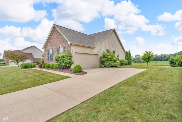 2948 Chalbury Dr, Plainfield, IN 46168 - view of side of home with brick siding, roof with shingles, driveway, and a lawn