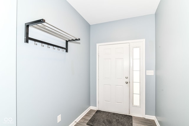 5439 Maywood Dr, Whitestown, IN 46075 - entryway featuring wood finished floors and baseboards